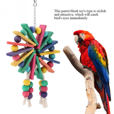New Style Pet Parrot Toys Wooden Hanging Cage Toys for Parrots Bird Funny Hanging Hanging