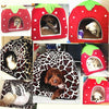 House-Tent Basket Kennel Animal-Bed Strawberry Cave Winter Doggy Cushion Pet-Products-Supplies