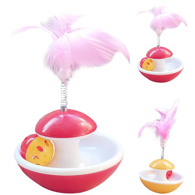 Kitten Toy Tumbler-Ball Rolling Dolls Interactive-Feather-Ball Funny Cat Scratching Pet-Cat