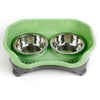 Dog-Dishes Double-Bowl Pet Anti-Drop Puppy-Feed Splash-Proof Stainless-Steel Higher