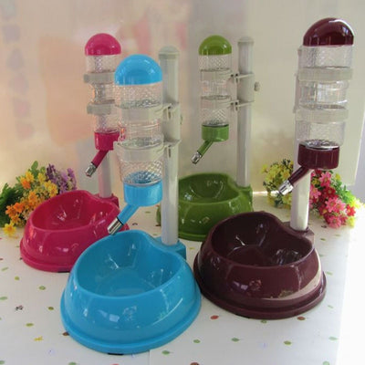 Dish-Bowl Bottle Fountain-Drinker Hamster-Feeder Dog-Water-Drinker-Dispenser Food-Stand