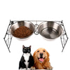 Bowls-Feeder Water-Feeding-Supplies Stainless-Steel Large Dog Double-Pet Fashion