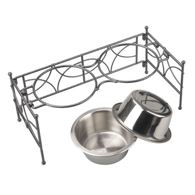 Bowls-Feeder Water-Feeding-Supplies Stainless-Steel Large Dog Double-Pet Fashion