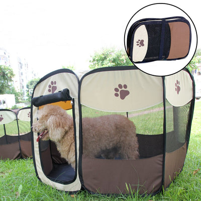 Pet-Bed Playpen Fence Puppy-Kennel Dog-House Cage Dog Folding Octagonal Portable Operation