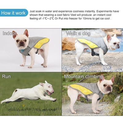 Cooler-Jacket Reflective-Vest Dog-Cooling-Vest Summer Harness Hot Pet-Mesh Quick-Release