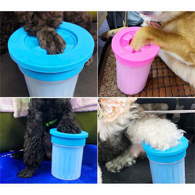 Pet Dogs Foot Clean Cup For Dogs Cleaning Tool Soft Plastic Washing Brush Paw Washer