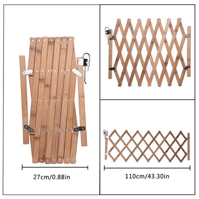 Safety-Gate Fence Barrier Wooden Door Bamboo Folding Stretchable Puppy Swing Pet-Dog Simple