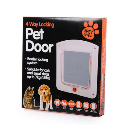 Gate Flap Door-Hole-Tunnel Safe Animal Small Pet-Cat Dog Lockable Cats Kitten 4-Way