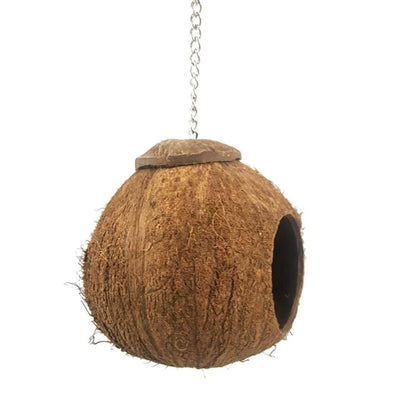Nest Cage-Feeder House Hanging-Lanyard Pet-Parrot Coconut-Shell-Bird Natural Hut