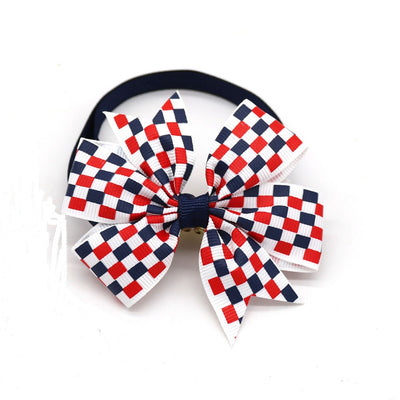 Bow-Tie Collar Ribbon Grooming-Products Pet-Dog Blue Red White for 4th July Neckties