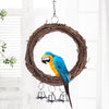 Wooden Parrot Toy Bird Stand Playing Rack Swing Wood Ring For Birds Hanging Toys