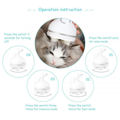 Massager Grooming-Tools Electric Automatic Kneading Handheld for Cats with Deep-Tissue