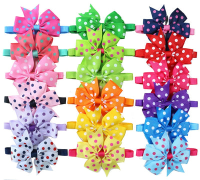 Ties Ribbon-Bow Bowtie Pet-Supplies Dog-Accessories Bowknot Adjustable 60pcs Cat Polka-Dots