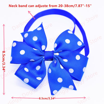 Ties Ribbon-Bow Bowtie Pet-Supplies Dog-Accessories Bowknot Adjustable 60pcs Cat Polka-Dots