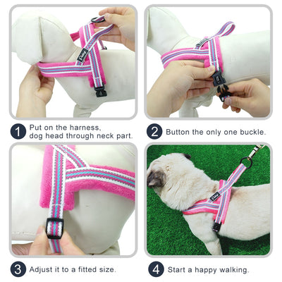 Vest Harnesses Pet-Puppy Soft-Padded Reflective Dogs No-Pull Adjustable Small Large Medium