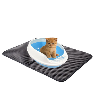 GoldCister Double-Layer Waterproof Cat Litter Mat High Elasticity EVA