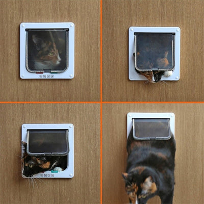 Dog-Gate-Door Pet-Supplies Flap-Door Abs-Plastic Animal Door-Security Small Lockable