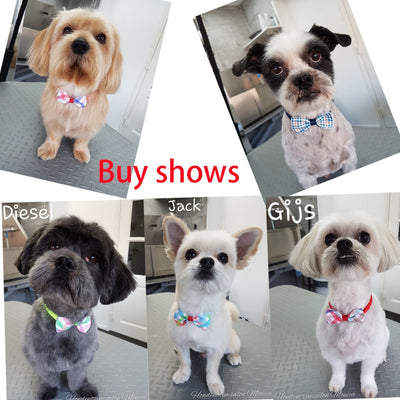 Pet-Supplies Dog-Accessories Puppy-Bowtie Collar Pet-Dog-Cat Chihuahua 100pcs Plaid Grid