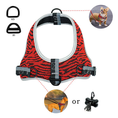 Harness Vest Pet-Supplies Dogs Reflective Walking-Training Large Medium Nylon Adjustable