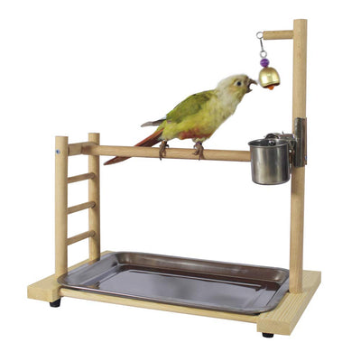 Stands-Accessories Birdcage-Stands Playground Birdhouse-Decor Parrot Gym Wood Table-Top