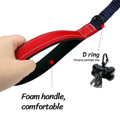 Pet-Leashes-Belt Lead-Rope Dog-Leash Reflective Bungee-Elastic Dogs Walking 2-Handles